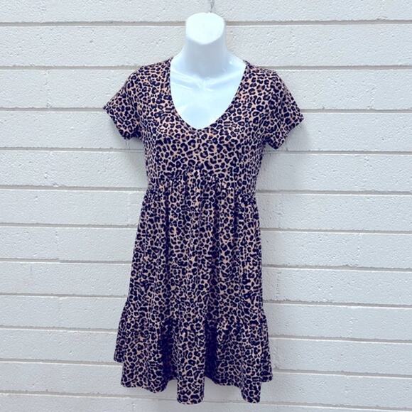 Blue Rain Leopard Print Babydoll Dress size XS - Picture 1 of 8